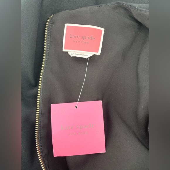 Kate Spade Bow-waist Ponte Mainline Black Dress Size 12 - Picture 8 of 9